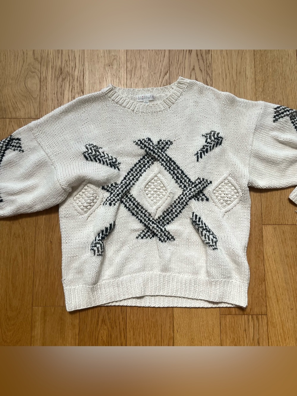 Reunion Menswear Cotton Wool Blend Multicolor Cream Sweater